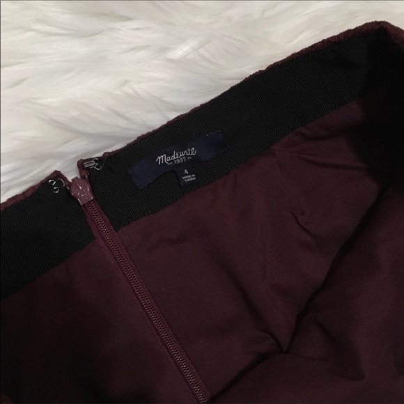 Madewell Asymmetrical Lace burgundy skirt - Picture 5 of 8